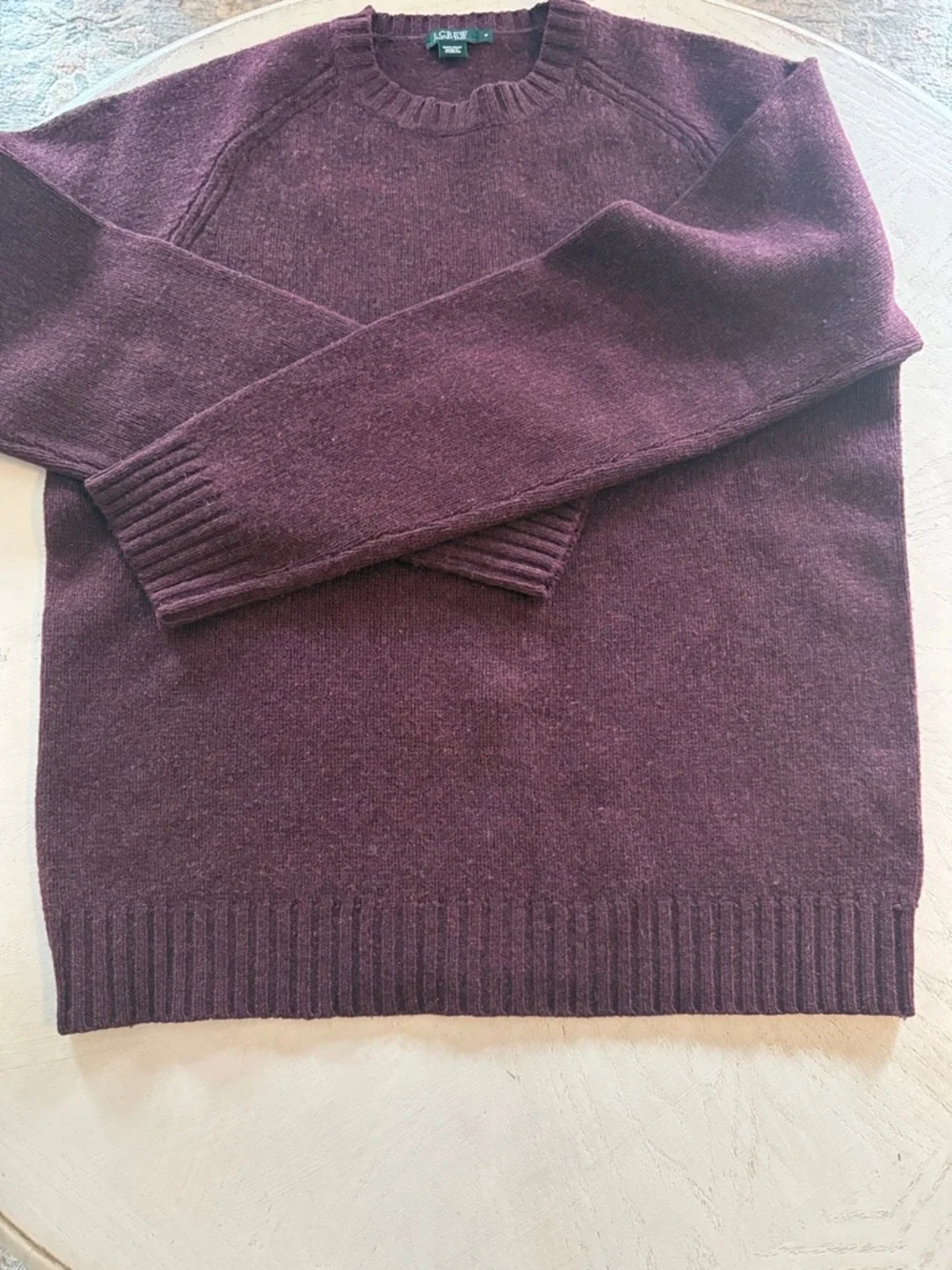 J. Crew Factory 100% Wool Deep Plum Crewneck Sweater Men’s Small